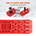 Traction Boards 2pc PP Mud Snow Sand w/ Storage Bag Long Red