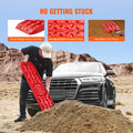 Traction Boards 2pc PP Mud Snow Sand w/ Storage Bag Long Red