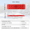 Traction Boards 2pc PP Mud Snow Sand w/ Storage Bag Long Red