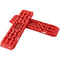 Traction Boards 2pc PP Mud Snow Sand w/ Storage Bag Long Red