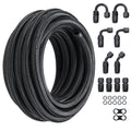 8AN Fuel Line Kit 6.1m Stainless Steel Braided Hose 12pc Fitting