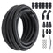 6AN Fuel Line Kit, 7.62 m Fuel Hose Kit, Nylon Stainless Steel Braided PTFE Fuel Line Kit, E85/Oil/Gas/Diesel Hose End Fitting Kit, with 15 PCS Swivel Fitting Adapter Kit, Black