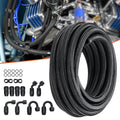 6AN Fuel Line Kit 6.1m Stainless Steel Braided Hose 12pc Fitting