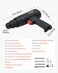 Air Hammer Pneumatic 2500-2700BPM 70mm Stroke 4 Chisels