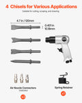 Air Hammer 4500BPM Pneumatic 40mm Stroke 4 Chisels