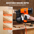 VEVOR CN83N Coil Siding Nailer 50-83mm 15° Pneumatic Nail Gun