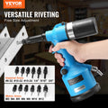 Pneumatic Air Riveter Gun Kit 13 Nose Pieces Heavy Duty