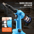 Pneumatic Air Riveter Gun Kit 13 Nose Pieces Heavy Duty