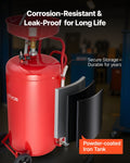 95L Air Operated Oil Drain Tank Portable Wheels Adjustable Funnel