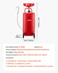 95L Air Operated Oil Drain Tank Portable Wheels Adjustable Funnel