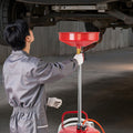 95L Air Operated Oil Drain Tank Portable Wheels Adjustable Funnel