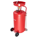 95L Air Operated Oil Drain Tank Portable Wheels Adjustable Funnel