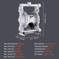 Air Operated Double Diaphragm Pump 44GPM 115PSI Oil Transfer