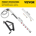 Telescoping Pressure Washer Wand 20ft 4000PSI 5 Nozzles Silver