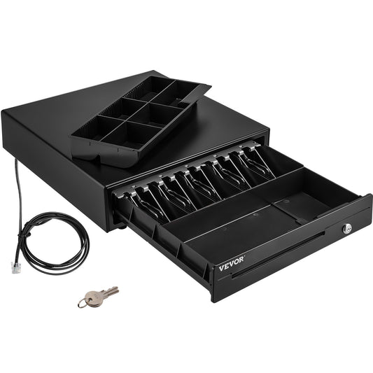 VEVOR Cash Register Drawer 16" 12V POS RJ11 5 Bill 6 Coin Removable