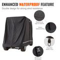 4 Passenger Golf Cart Cover, 600D Polyester Full Cover, Universal Fits for Most Brand Club Car Covers, Waterproof, Sunproof, and Dustproof Outdoor Golf Cart Cover with Three Zipper Doors, Black