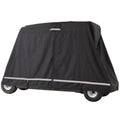 4 Passenger Golf Cart Cover, 600D Polyester Full Cover, Universal Fits for Most Brand Club Car Covers, Waterproof, Sunproof, and Dustproof Outdoor Golf Cart Cover with Three Zipper Doors, Black