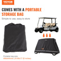 4 Passenger Golf Cart Cover 600D Polyester Waterproof Black