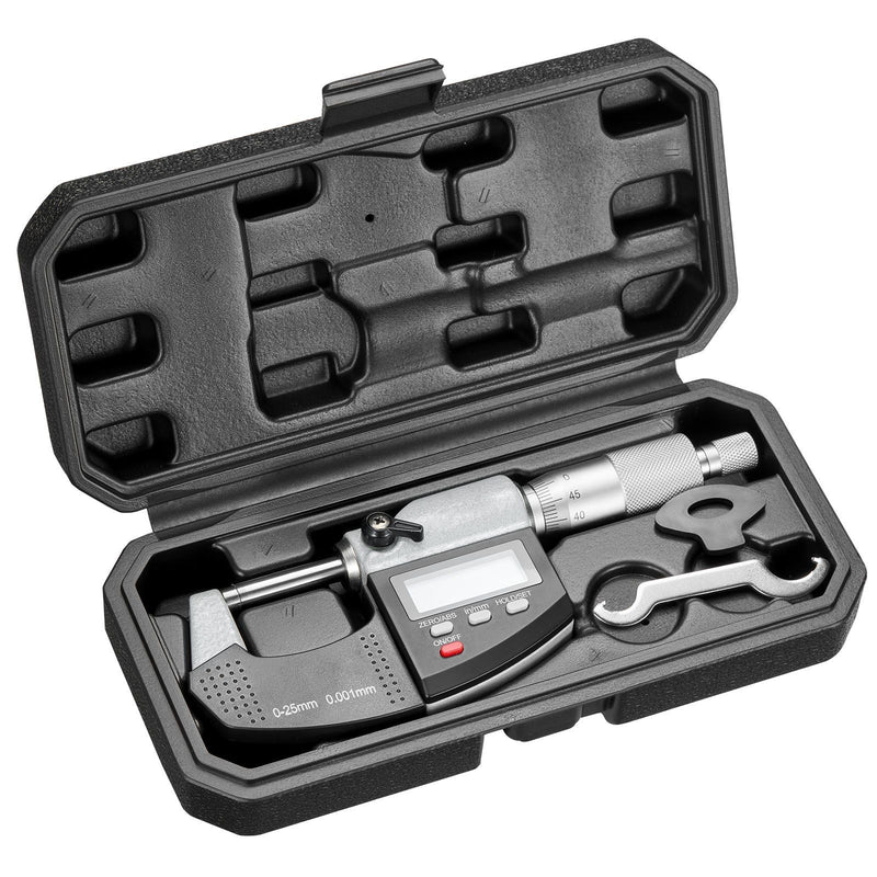 Digital Outside Micrometer 0-25.4mm 0.001mm Resolution LCD Case