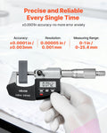 Digital Outside Micrometer 0-25.4mm 0.001mm Resolution LCD Case