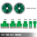 6pcs Diamond Hole Saw Set 20-68mm Glass Tile Granite Ceramic M14