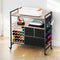 Rolling Craft Cart Storage Table 20 Vinyl Holders 3 Drawers Black