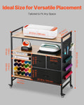 Rolling Craft Cart Storage Table 20 Vinyl Holders 3 Drawers Black
