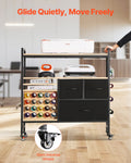 Rolling Craft Cart Storage Table 20 Vinyl Holders 3 Drawers Black