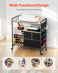 Rolling Craft Cart Storage Table 20 Vinyl Holders 3 Drawers Black