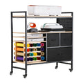 Rolling Craft Cart Storage Table 20 Vinyl Holders 3 Drawers Black