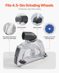 Angle Grinder Dust Shroud 100-125mm Diamond Wheel Vacuum