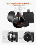 Diesel Heater 75mm Duct Connector 3-Way Y Branch 2x90° Valves