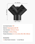 Diesel Heater 75mm Duct Connector 3-Way Y Branch 2x90° Valves