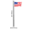 25FT Telescopic Flagpole Kit, Heavy Duty Aluminum Alloy Flag Pole Kit in Ground for Outside, 3 Display Modes Flagpole with Professional Accessories, Black