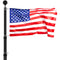 25FT Telescopic Flagpole Kit Heavy Duty Aluminum Alloy Black