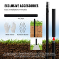 25FT Telescopic Flagpole Kit Heavy Duty Aluminum Alloy Black