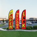 Open Flags for Business Advertising Feather Flag Kit Welcome