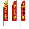 Open Flags for Business Advertising Feather Flag Kit Welcome