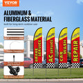 Auto Repair Feather Flag Kit 16.3ft Swooper Banner Poles