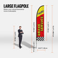 Auto Repair Feather Flag Kit 16.3ft Swooper Banner Poles