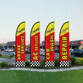 Auto Repair Feather Flag Kit 16.3ft Swooper Banner Poles