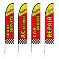 Auto Repair Feather Flag Kit 16.3ft Swooper Banner Poles