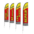 Auto Repair Feather Flag Kit 16.3ft Swooper Banner Poles