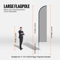 Feather Flag Pole Kit, Swooper Flag Pole Set 16.3 ft, Sign Flag Poles for Business Advertising Flags Outdoor, with A Ground Stake and Carrying Bag (Flag Not Included)