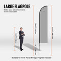 Feather Flag Pole Kit 16.3ft Swooper Outdoor Advertising Sign Stake Bag