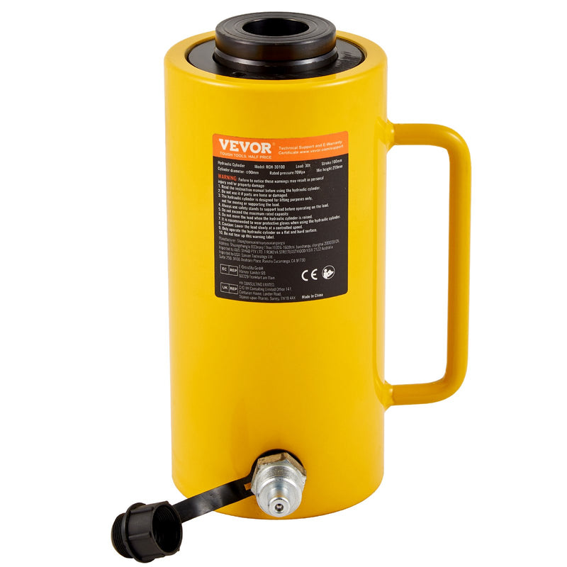 30Ton Hydraulic Cylinder Jack 10.16cm Stroke Hollow Industrial