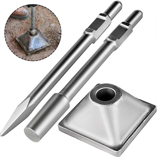 Jack Hammer 1-1/8 Tamper Shank, Dirt Tamper 6x6 Compactor Plate with Electric Chisel Dirt Compactor, Demolition Jackhammer Bits Solid Compactor Breaker Hammer Concrete Tamper Asphalt Tools