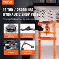 12 Ton Hydraulic H-Frame Floor Shop Press Orange Metal Bending