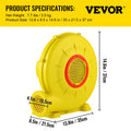 Air Blower Pump Fan 450W 0.6HP Inflatable Bounce House Blower