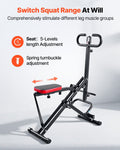 Squat Machine Glute Trainer Foldable Home Gym 3 Resistance Bands